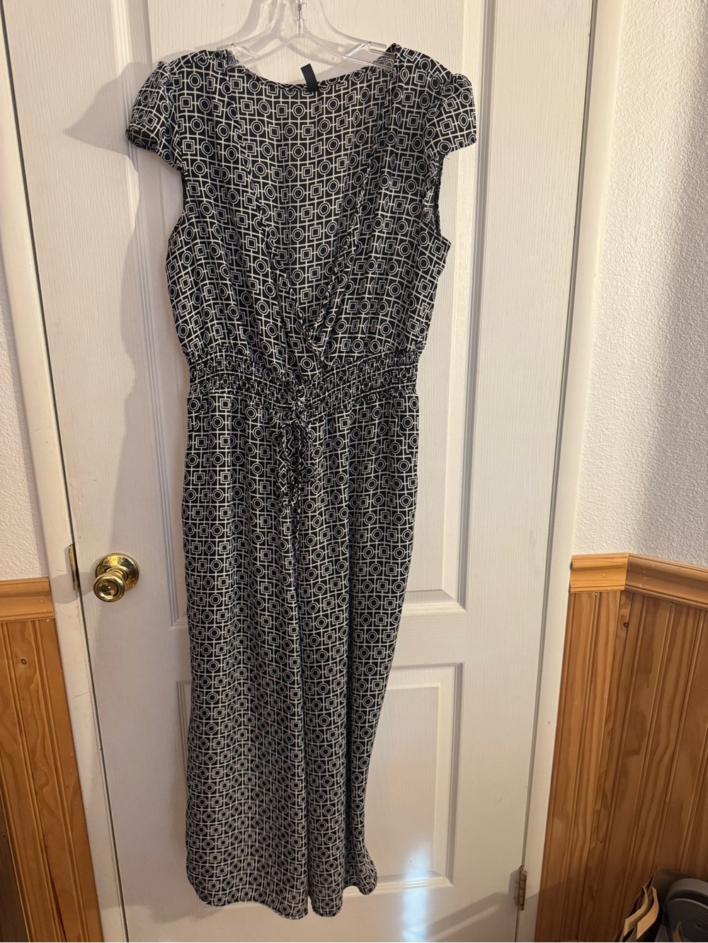 Lapis Black & White Geometric jumpsuit.